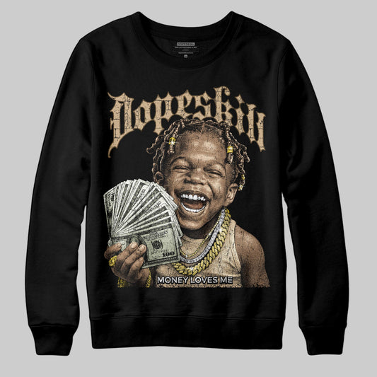 TAN Sneakers DopeSkill Sweatshirt Money Loves Me Graphic Streetwear - Black