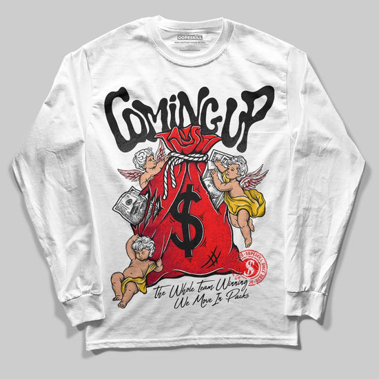 Jordan 1 Retro High OG "Satin Bred" DopeSkill Long Sleeve T-Shirt Money Bag Coming Up Graphic Streetwear - White