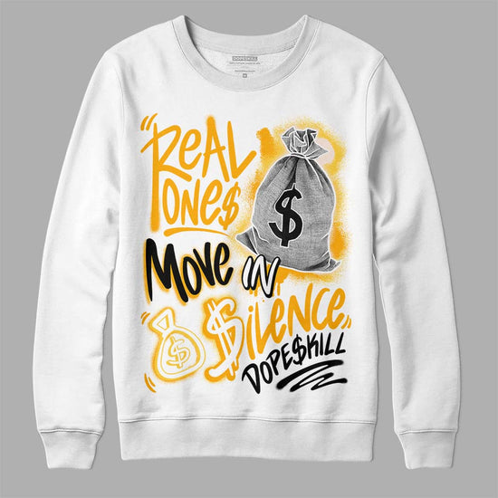 Jordan 4 "Sail" DopeSkill T-Shirt Real Ones Move In Silence Graphic Streetwear - White 