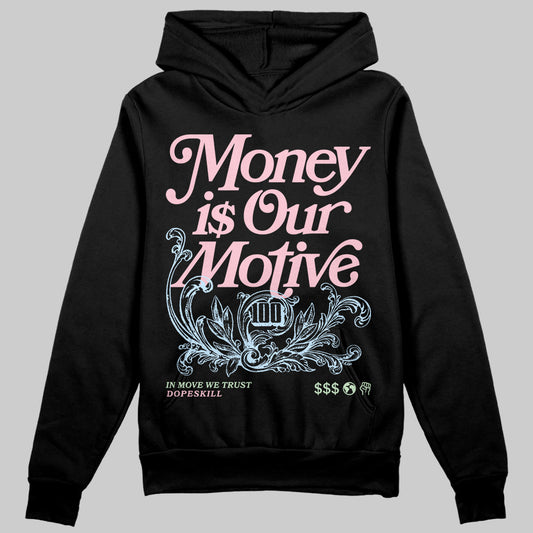 Jordan 4 Retro Valentine's Day (2026) (GS) DopeSkill Hoodie Sweatshirt Money Is Our Motive Typo Graphic Streetwear - Black