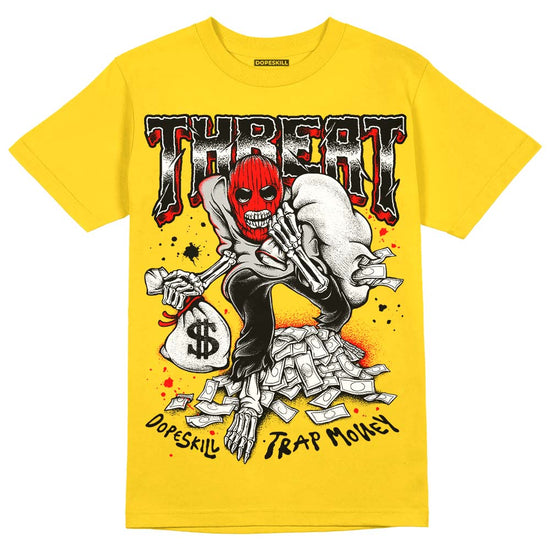 Jordan 4 Thunder DopeSkill T-Shirt Threat Graphic Streetwear - Tour Yellow