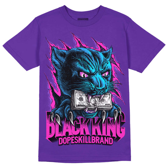 Jordan 13 Court Purple DopeSkill Purple T-Shirt Black King Graphic Streetwear 