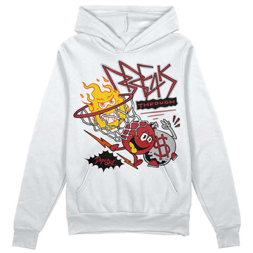 Jordan 12 “Red Taxi” DopeSkill Hoodie Sweatshirt Break Through Graphic Streetwear - White