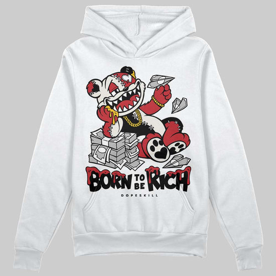 Jordan 4 “Flight Club” DopeSkill Hoodie Sweatshirt Born To Be Rich Graphic Streetwear - White
