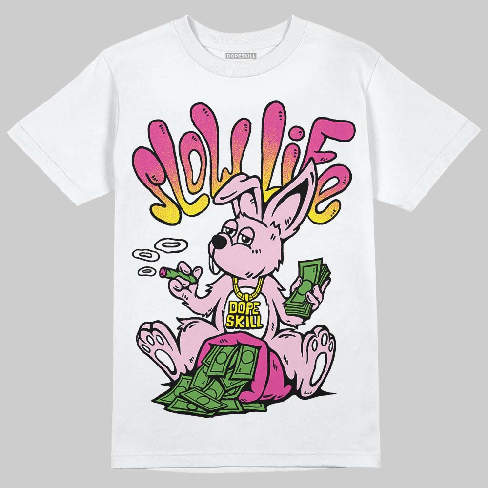 Pink Sneakers DopeSkill T-Shirt Slow Life Graphic Streetwear - White