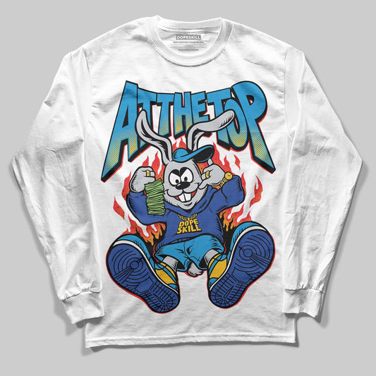 Royal Blue Sneakers DopeSkill Long Sleeve T-Shirt At The Top Graphic Streetwear - White 