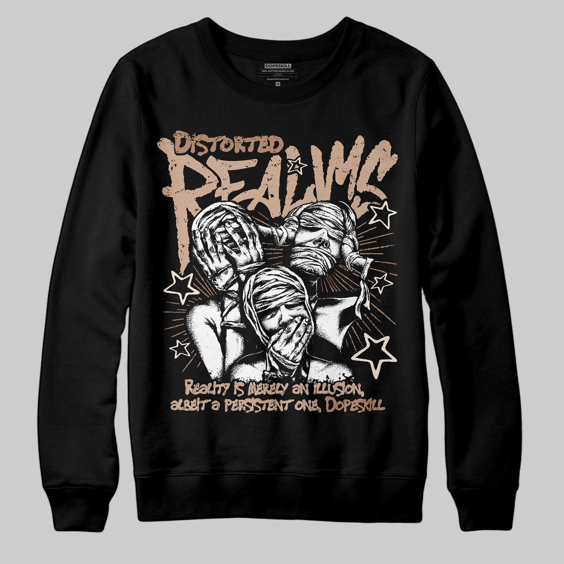 Jordan 4 Retro Cozy Girl DopeSkill Sweatshirt Distorted Realms Graphic Streetwear - Black