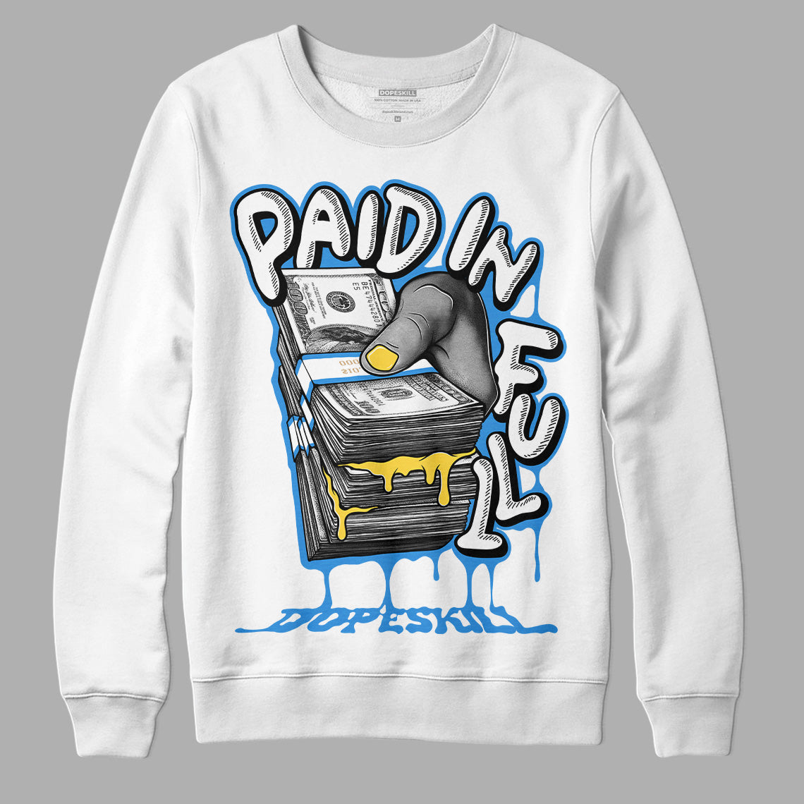 Dunk Low Pro SB Homer DopeSkill Sweatshirt Paid In Full Graphic Streetwear - White 