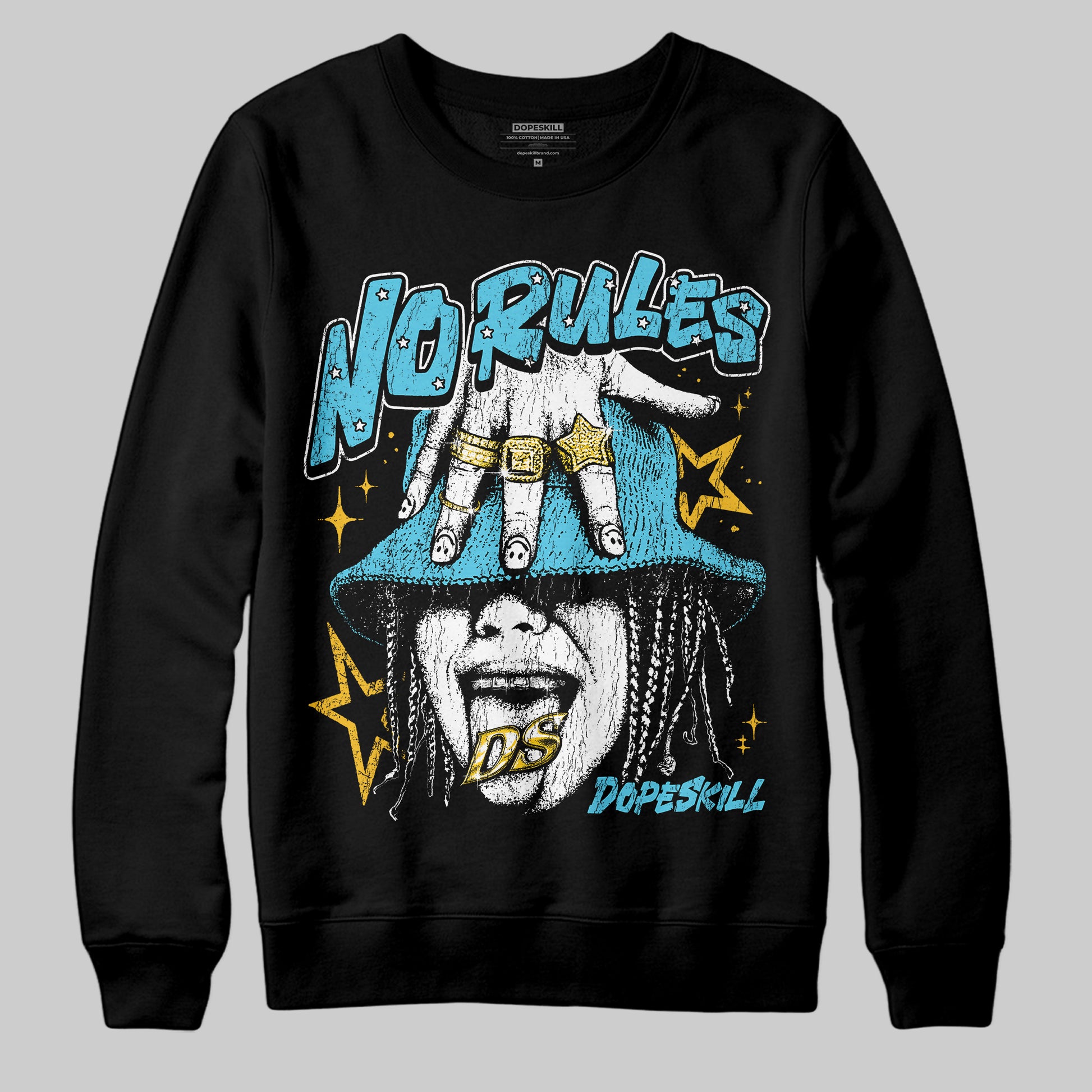 Jordan 11 Retro Gamma Blue (2025) DopeSkill Sweatshirt No Rules Graphic Streetwear - Black