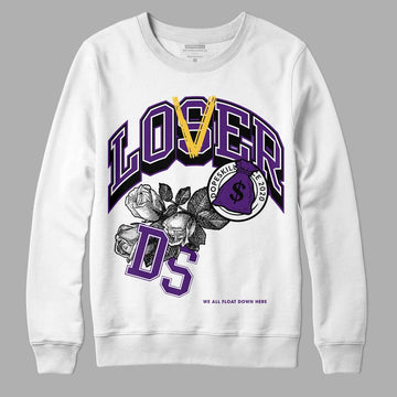 Jordan 12 “Field Purple” DopeSkill Sweatshirt Loser Lover Graphic Streetwear - White 