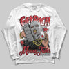 Jordan 5 Retro Fire Red Black Tongue (2025) DopeSkill Long Sleeve T-Shirt Get Rich Graphic Streetwear - White