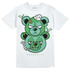 Jordan 1 High OG Green Glow DopeSkill T-Shirt New Double Bear Graphic Streetwear - White