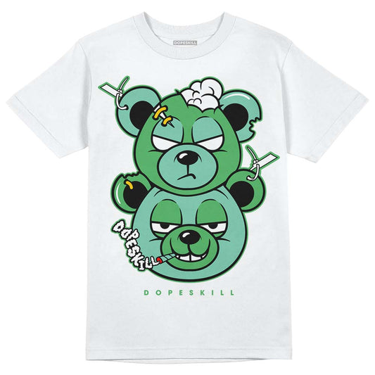 Jordan 1 High OG Green Glow DopeSkill T-Shirt New Double Bear Graphic Streetwear - White