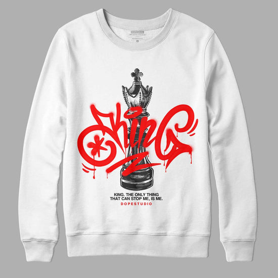 Jordan 1 Retro High OG "Satin Bred" DopeSkill Sweatshirt King Chess Graphic Streetwear - White