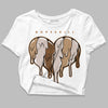 Jordan 3 Retro Palomino DopeSkill Women's Crop Top Slime Drip Heart Graphic Streetwear - White