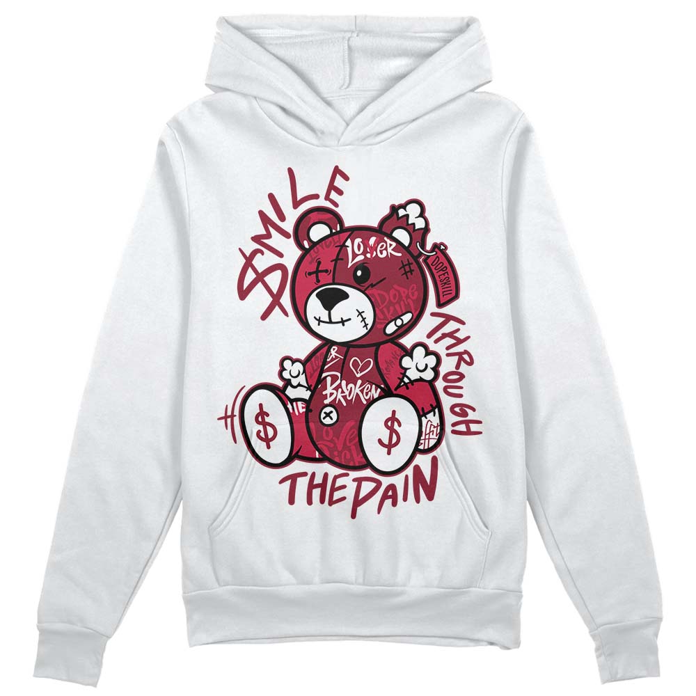 Jordan 1 Retro High '85 OG Metallic Burgundy DopeSkill Hoodie Sweatshirt Smile Through The Pain Graphic Streetwear - WHite