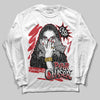 Jordan 5 Retro Fire Red Black Tongue (2025) DopeSkill Long Sleeve T-Shirt NPC Graphic Streetwear - White