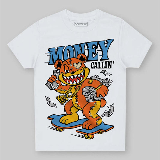 Orange, Black and White Sneakers DopeSkill Toddler Kids T-shirt Money Callin' Graphic Streetwear - White