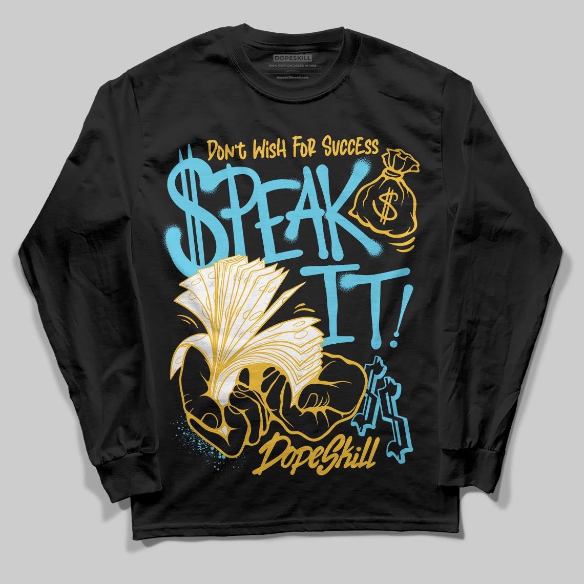 Jordan 11 Retro Gamma Blue (2025) DopeSkill Long Sleeve T-Shirt Speak It Graphic Streetwear - Black