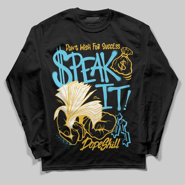 Jordan 11 Retro Gamma Blue (2025) DopeSkill Long Sleeve T-Shirt Speak It Graphic Streetwear - Black