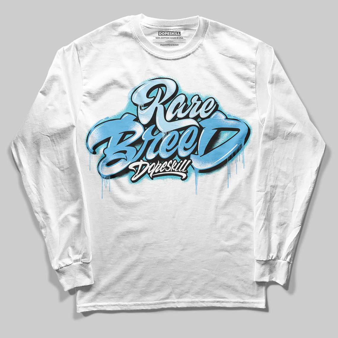 Jordan 11 Retro Legend Blue DopeSkill Long Sleeve T-Shirt Rare Breed Type Graphic Streetwear - White