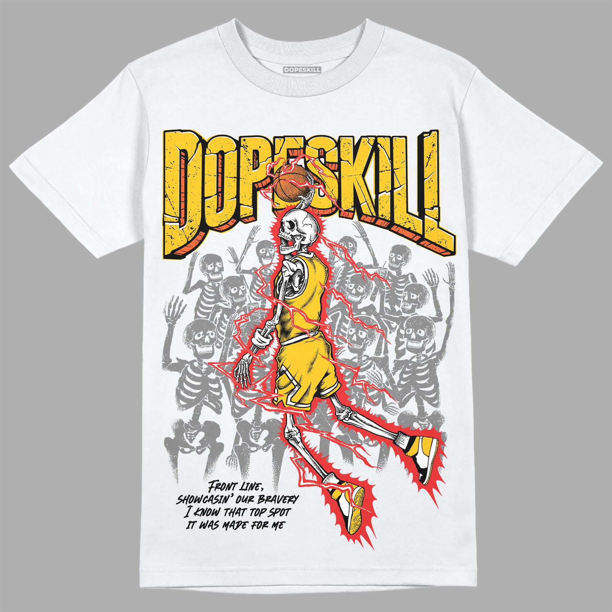 Yellow Sneakers DopeSkill T-Shirt Thunder Dunk Graphic Streetwear - White