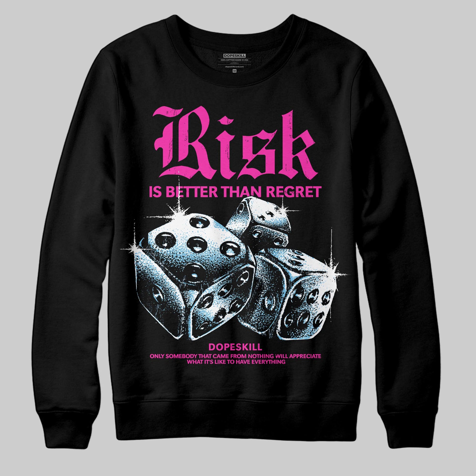 Pink Sneakers DopeSkill Sweatshirt Risk Is Better Than Regret Graphic Streetwear - black