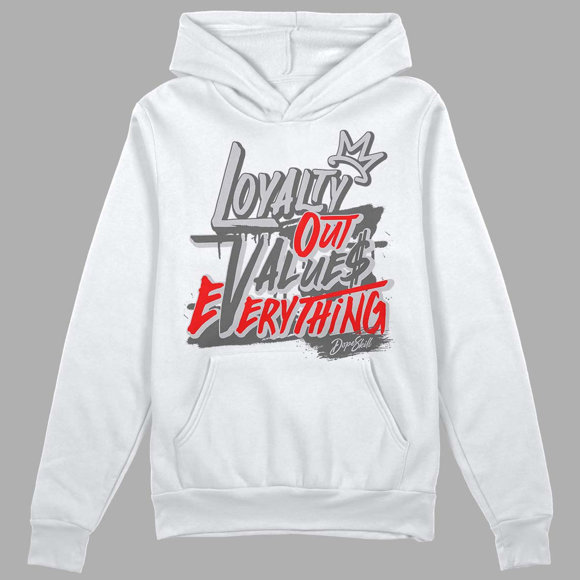 Grey Sneakers DopeSkill Hoodie Sweatshirt LOVE Graphic Streetwear - White 