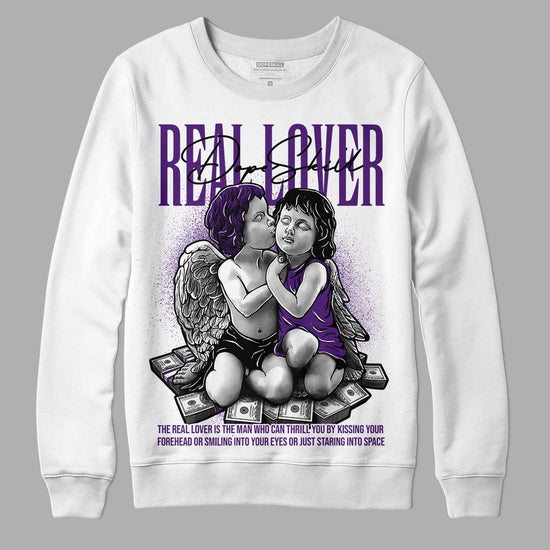 Jordan 12 “Field Purple” DopeSkill Sweatshirt Real Lover Graphic Streetwear - White