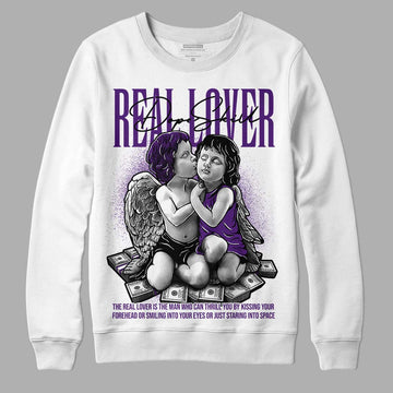 Jordan 12 “Field Purple” DopeSkill Sweatshirt Real Lover Graphic Streetwear - White