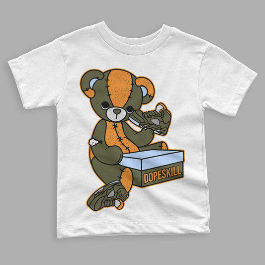 Jordan 5 "Olive" DopeSkill Toddler Kids T-shirt Sneakerhead BEAR Graphic Streetwear - White