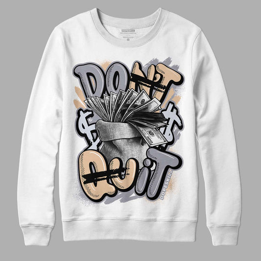 Jordan 4 Retro Frozen Moments DopeSkill Sweatshirt Don't Quit Graphic Streetwear - White 