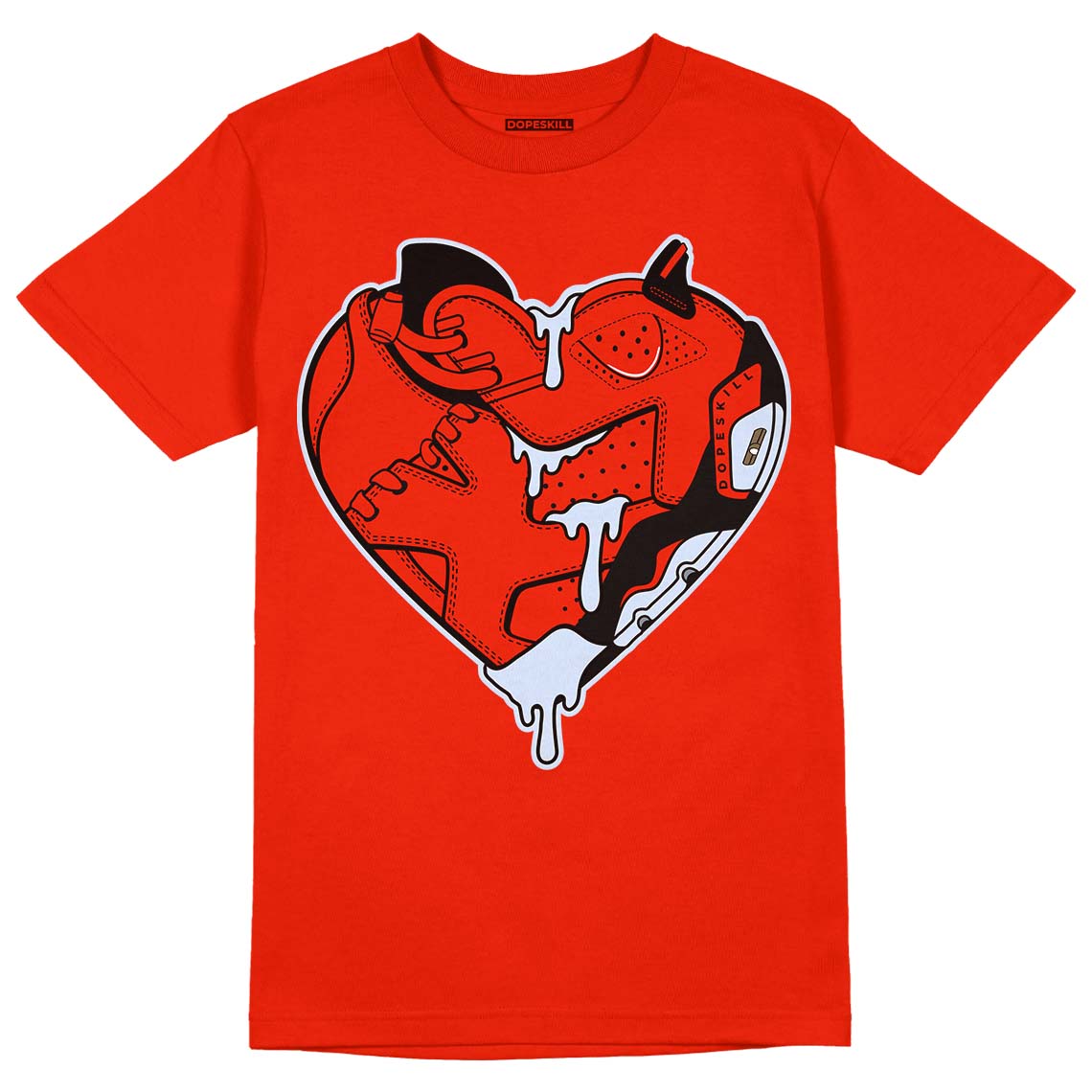 Jordan 6 Retro Toro Bravo DopeSkill Varsity Red T-shirt Heart Jordan 6 Graphic Streetwear