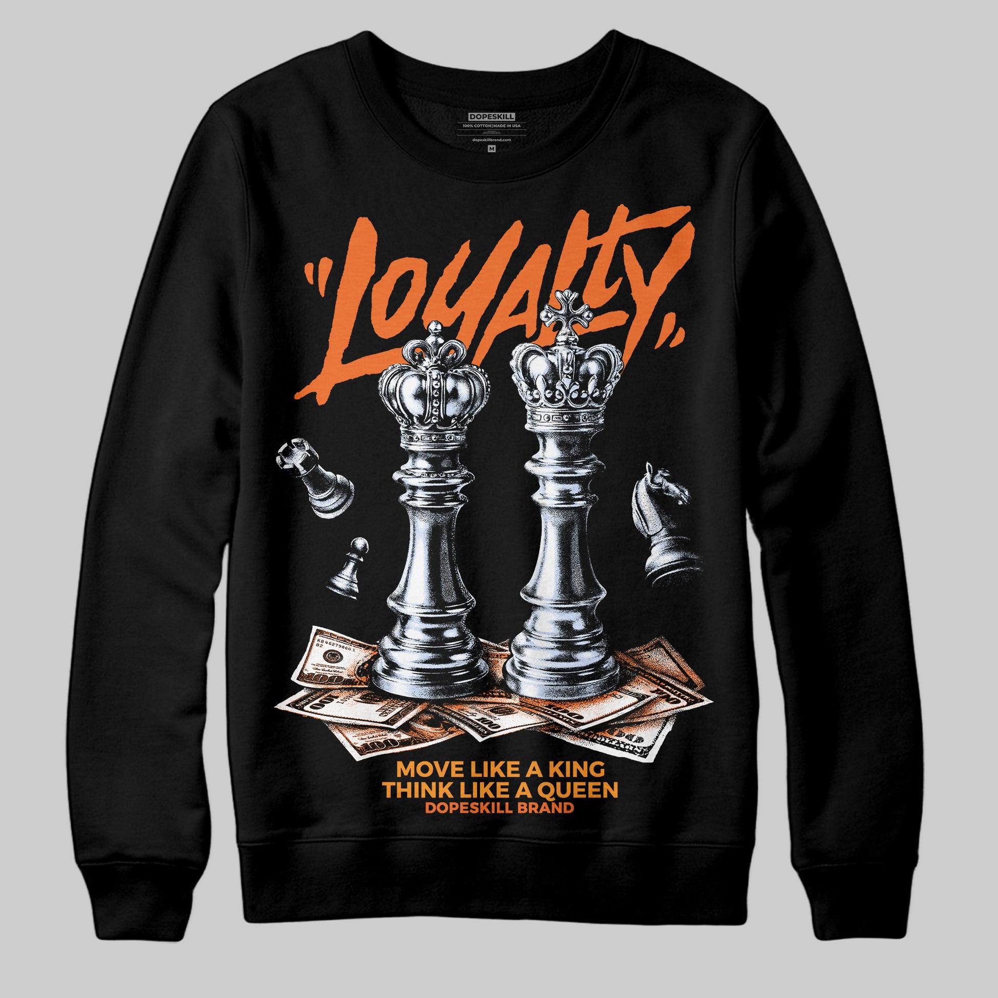 Orange Sneakers DopeSkill Sweatshirt Loyalty Graphic Streetwear - black