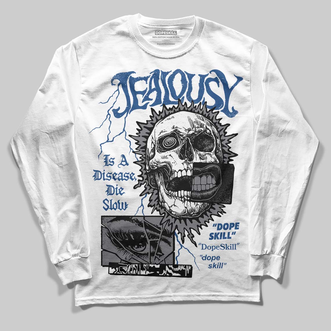 Jordan 9 Retro 'Flint Grey' 2026 DopeSkill Long Sleeve T-Shirt Jealousy Graphic Streetwear - White