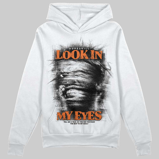 Orange, Black and White Sneakers DopeSkill Hoodie Sweatshirt Look In My Eyes Graphic Streetwear - White