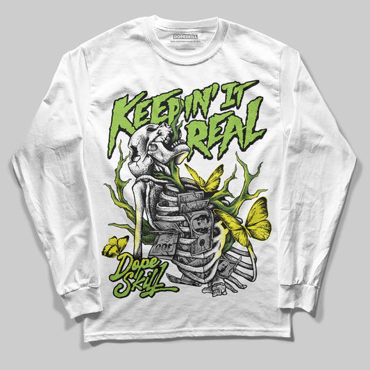 Neon Green Sneakers DopeSkill Long Sleeve T-Shirt Keepin' It Real Graphic Streetwear - White 