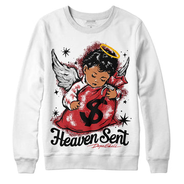 Jordan 12 “Red Taxi” DopeSkill Sweatshirt Heaven Sent Graphic Streetwear - White