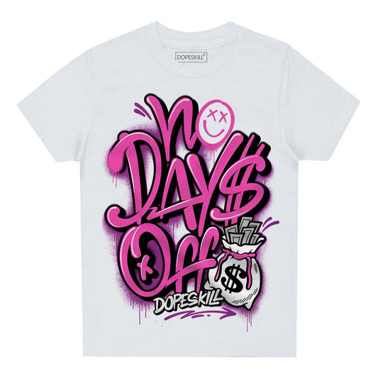 Jordan 4 GS “Hyper Violet” DopeSkill Toddler Kids T-shirt No Days Off Graphic Streetwear - White