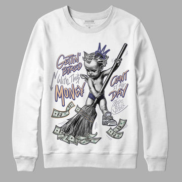 Jordan 4 Retro Frozen Moments DopeSkill Sweatshirt Gettin Bored With This Money Graphic Streetwear - White 