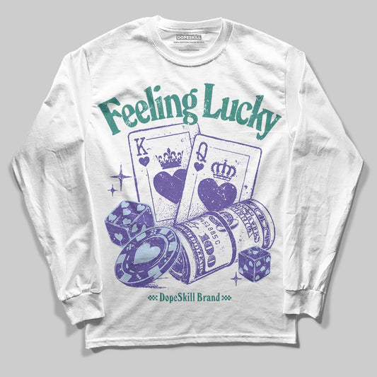 Jordan 5 OG “Grape” DopeSkill Long Sleeve T-Shirt Feeling Lucky Graphic Streetwear - White