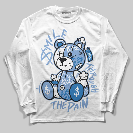 Jordan 4 WMNS 'Forget Me Not' DopeSkill Long Sleeve T-Shirt Smile Through The Pain Graphic Streetwear - White