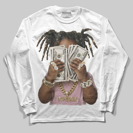 Jordan 4 Retro Valentine's Day (2026) (GS) DopeSkill Long Sleeve T-Shirt Rich Youth Graphic Streetwear - White