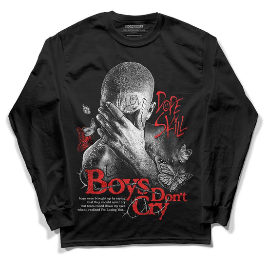 Jordan Spizike Low Bred DopeSkill Long Sleeve T-Shirt Boys Don't Cry Graphic Streetwear - Black