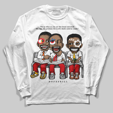 Jordan 4 Retro Red Cement DopeSkill Long Sleeve T-Shirt First Sunday Graphic Streetwear - White