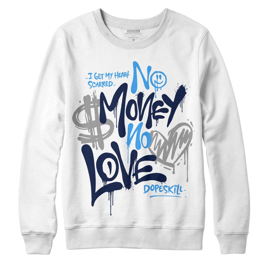 Jordan Spiz’ike Low “White/Obsidian” DopeSkill Sweatshirt No Money No Love Typo Graphic Streetwear - White