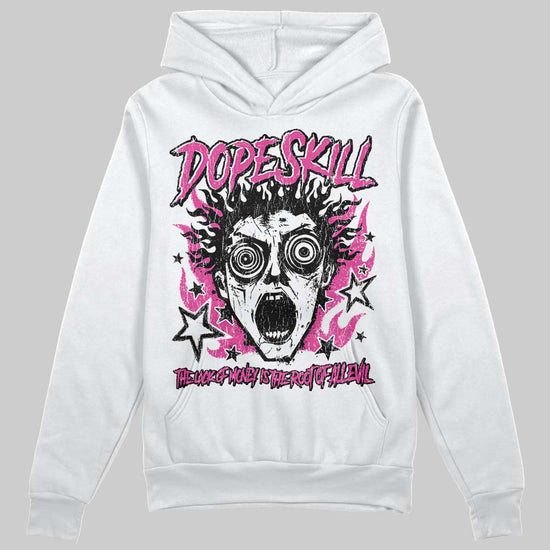 Pink Sneakers DopeSkill Hoodie Sweatshirt Root of Evil Graphic Streetwear - White