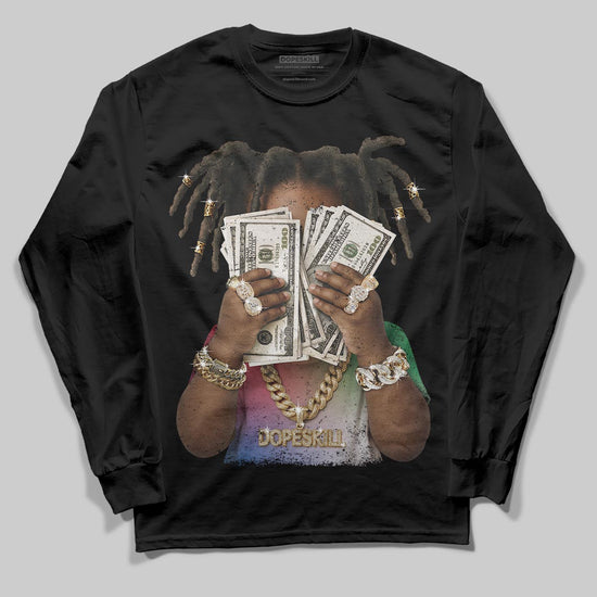 Jordan 11 Retro 285 Atlanta DopeSkill Long Sleeve T-Shirt Rich Youth Graphic Streetwear - Black