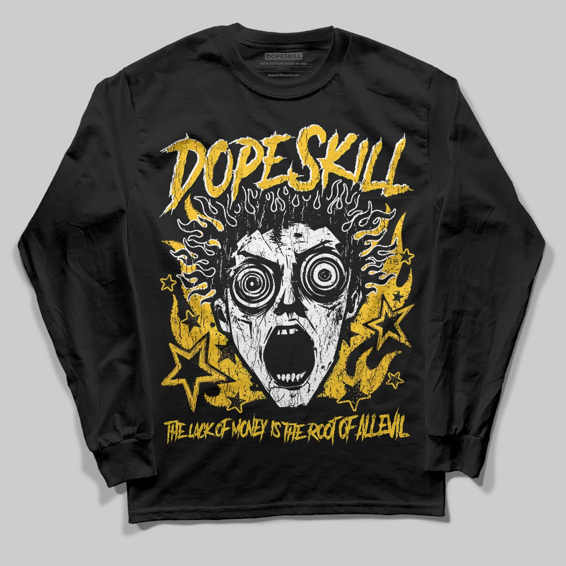 Yellow Sneakers DopeSkill Long Sleeve T-Shirt Root of Evil Graphic Streetwear - black