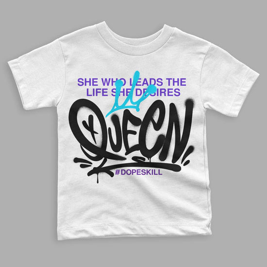 Jordan 6 "Aqua" DopeSkill Toddler Kids T-shirt Queen Graphic Streetwear - White 